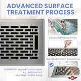 4x10 Inches Heavy Duty Walkable Floor Register - Easy Adjust Air Supply Lever Decorative Floor Vent Covers - Boston Design Vent Covers for Home - Satin Nickel