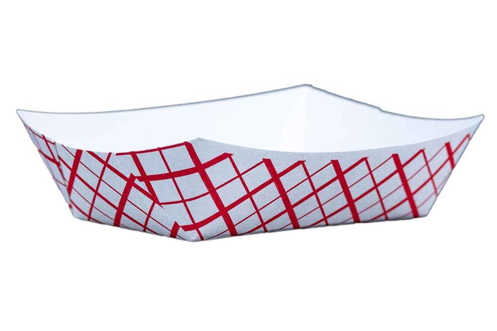 Southern Champion Tray 0409 #50 Southland Paperboard Food Tray, 1/2 lb Capacity, Red Check (Case of 1000)
