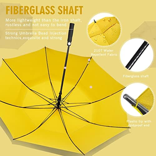 ZOMAKE Automatic Open Extra Large Golf Umbrella 51/54/62/68 Inch, Double Canopy Vented Windproof Oversize Stick Umbrellas for Rain