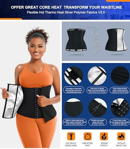 TrainingGirl Waist Trainer for Women Lower Belly Waist Trimmer Corset Tummy Wrap Workout Sweat Belt Band Sports Sauna Suit