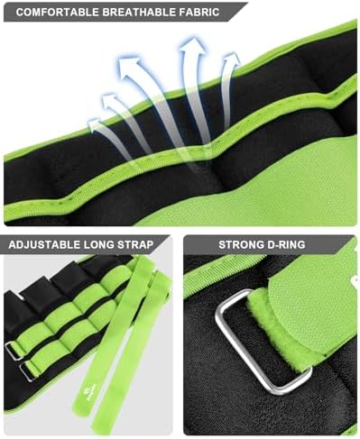 Fragraim Adjustable Ankle Weights 1-3/4/5/6/8/10/12/15/20 LBS Pair with Removable Weight for Jogging, Gymnastics, Aerobics, Physical Therapy