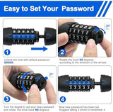 NDakter Bike Chain Lock, 5 Digit Combination Heavy Duty Anti Theft Bicycle Chain Lock,2.62/3.2/4.27/5/6Ft Long Security Resettable Bike Locks for Bike, Bicycle, Scooter, Door, Gate, Fence-4/6mm Thick