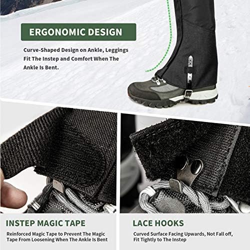 Unigear Leg Gaiters, 1000D Fabric Waterproof Boot Gaiters for Hiking Walking Climbing Hunting Skiing