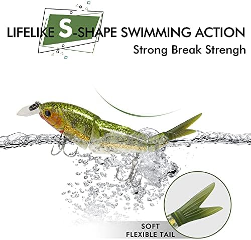 TRUSCEND Swimmax for Freshwater and Saltwater, Lifelike Fishing Lures for Bass Trout Crappie Walleye Pike Bluegill Salmon, Swimbait for Bass Fishing, Amazing Fishing Gear Gifts for Family Fishing
