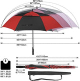 G4Free 47/54/62/68 Inch Automatic Open Golf Umbrella Oversize Extra Large Double Canopy Vented Windproof Waterproof Stick Umbrellas