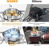 WADEO 6800W Windproof Camping Gas Stove, Small Camping Stove with Piezo Ignition, 1LB Propane Tank Adapter, Butane Adapter for Outdoor Cooking, Picnic, Camping and Hiking