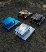 iClimb Ultralight Compact Mini Beach Picnic Folding Alu. Table with Carry Bag, Two Size (Black - S)