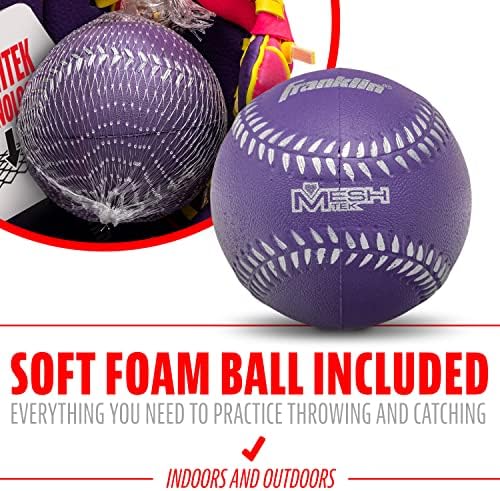 Franklin Sports Kids Baseball Glove + Ball Sets - Meshtek Youth Teeball Gloves for Kids + Toddlers - Left + Right Hand Throw Mitts + Glove Sets with Foam Balls - Boys + Girls Gloves - 9.5" Inch