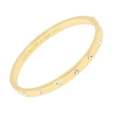 kate spade new york Set in Stone Metal Stone Hinged Bangle, Clear/Gold, One Size