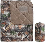 Woobie Blanket, Thermal Insulated Military Poncho Liner, Water-Resistant, Portable, Insulation, for Hiking, Survival with Compression Carry Bag (Tree Camo Bionic)