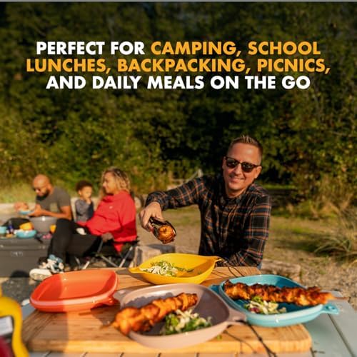 UCO 4-Piece Camping Mess Kit with Bowl, Plate and 3-in-1 Spork Utensil Set