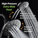 AquaDance for California - 7" Premium High Pressure 3-Way Rainfall Combo for Best of Both Worlds - Luxury 6-Setting Rain Showerhead and Hand Held Shower Separately or Together - Matte Black Finish