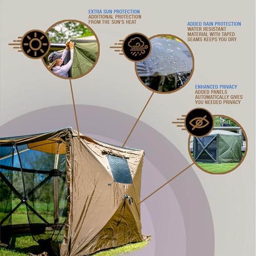 Clam Quick-Set Wind and Sun Panel Attachment for Escape Sport Screen Shelter Canopy Tent with Carrying Bag, Accessory Only