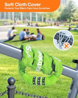 Sportneer Bike Lock: 5 Digit Combination High Security Anti Theft Bike Chain Lock - 3.2/3.6/4ft Heavy Duty Keyless Bicycle Lock for Bike, Motorcycle, Scooter, Door & Gate - 4/6mm Thick, Easy to Use