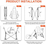 Hammock Camping Chair Folding 350lbs Foldable Portable Rocking Chairs for Adults Outside Swinging Camp with Stand Lawn Garden Hanging Outdoor