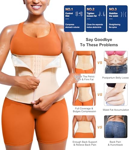 TrainingGirl Waist Trainer for Women Lower Belly Waist Trimmer Corset Tummy Wrap Workout Sweat Belt Band Sports Sauna Suit