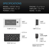 AC Infinity AIRTAP T4 White, Register Booster Fan for 4” x 10” Register Holes, Improves Heating & Cooling Vents, Quiet 10-Speeds, Bluetooth App Control Data Alerts