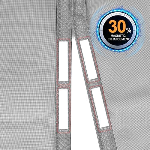 High-Density Magnetic Screen Door Mesh for Home and Patio, Tear Resistant Backdoor Screen Net with Magnetic Closure