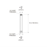 OFFO Shower Head Extension Arm, Oil Rubbed Bronze 6 in Shower Arm Extension Shower Head Extender Made of 304 Stainless Steel Shower Pipe Extension
