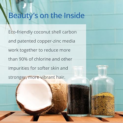 Aquasana Shower Filter | Dermatologist-recommended for softer, healthier skin & hair | Proven to reduce 90% of chlorine for 6 months | High pressure | Chrome wand shower head | AQ-4105CHR