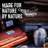 Woolly Mammoth Merino Wool Blanket- 66" x 90" 4 lbs Thick, Outdoor/Indoor Throw for Campfire, Picnic, Beach, Van Life, Home, Heavy Duty Insulating Sleep Plaid, Twin Size Bed, Black/Cream Design