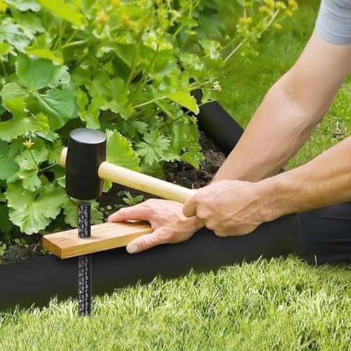 16 Inches Rebar Stakes(16pcs) Heavy Duty Straight Metal Ground Anchors with Chisel Point Ends for Timber,Concrete,Plant Support,Camping Tents,3/8 Inch Thickness Garden Stakes,Black