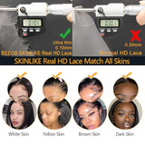 BEEOS 5x5 HD Lace Closure Only, 0.10mm Ultra-Thin Film HD Lace Body Wave Full Cuticle Aligned Virgin Human Hair Closure Pre Plucked Natural Hairline 18 Inch