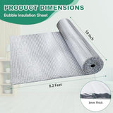 Reflective Bubble Insulation Sheet, Double Side Aluminum Foil Bubble Shield, Aluminum Foil Thermal Insulation Radiant Barrier for Windows, RV, Roof, Garage Door (59IN X 8.2FT)
