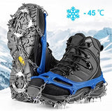 Crampons Ice Cleats Traction Snow Grips for Boots Shoes Women Men Anti Slip 19 Stainless Steel Spikes Safe Protect for Hiking Fishing Walking Climbing Mountaineering