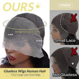 14 Inch Bob Wig Human Hair Glueless 13X4 HD Lace Front Wigs Human Hair Pre Plucked 180 Density 100% Real Human Hair Short Body Wavy Bob Wigs for Black Women Super Soft and Natural Black Color