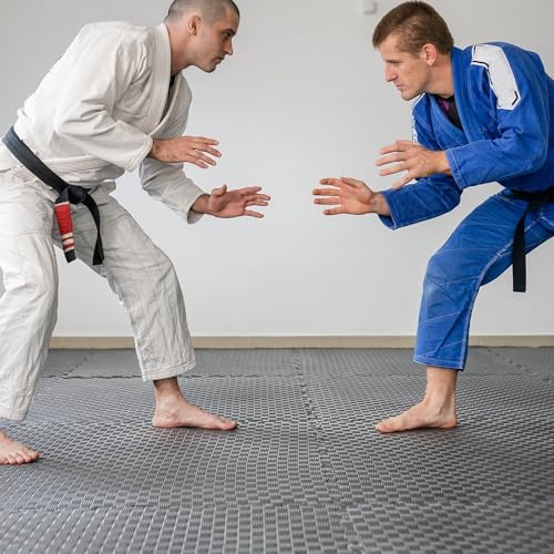 BalanceFrom Puzzle Exercise Mat with EVA Foam Interlocking Tiles for MMA, Exercise, Gymnastics and Home Gym Protective Flooring, Multiple Sizes and Colors