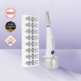 Michael Todd Beauty Sonicsmooth Dermaplane Razor for Women Face + Eyebrow trimmer Dermaplaning System - Peach Fuzz Remover - 8 Weeks of Dermaplaning Blades
