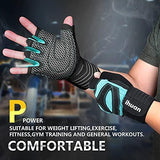 ihuan Ventilated Weight Lifting Gym Workout Gloves with Wrist Wrap Support for Men & Women, Full Palm Protection, for Weightlifting, Training, Fitness, Hanging, Pull ups