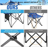 Fully Padded Camping Chair, Oversized Heavy Duty Lawn Chair with Cooler Bag,Side Pocket,Cup Holder Support 400 lbs