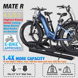 Mate R 2-Bike Rack, Hitch-Mount Platform Electric Bike Rack with Ramp, 200 lbs Capacity, Fits Car, SUV, Truck, RV, Van with 2-Inch Receiver and Up to 5-Inch Fat Tires E-Bike Bicycle