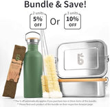 Bambaw Stainless Steel Water Bottle - Non-Insulated, Reusable Metal Sports Bottle, Sage Green/Grey