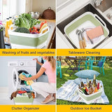 Collapsible Dish Tub 9L-Collapsible Basin Bucket Portable Sink-Outdoor Multiuse Foldable Sink Tub Wash Dish Basin for Kitchen Basin RV Camping (Green)