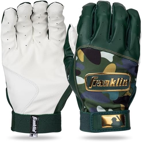 Franklin Sports MLB Youth Batting Gloves - Digitek Camo Baseball + Softball - Premium Leather - Many Sizes + Colors - Youth