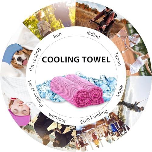 Sukeen Cooling Towels 8 Pack (40"x12"), Cooling Towels for Neck and Face, Microfiber Cool Towel, Soft Breathable Chilly Towel for Yoga, Golf, Gym, Camping, Running, Workout & More Activities