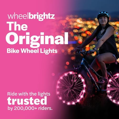 Brightz WheelBrightz LED Bike Wheel Lights - 2025 Edition with Superior Straps & LED-Weatherproof Shield! 14 Colors - Unmatched Durability, Visibility & 48+ Hours of Dazzling Illumination