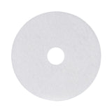 Boardwalk Polishing Floor Pads, 17" Diameter, White, 5/Carton