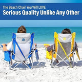Kijaro Beach Sling Chair with Cooler Pocket - Various Fun Colors & Patterns - Perfect Beach Folding Chair and Camping Chair - Includes a Detachable Pillow