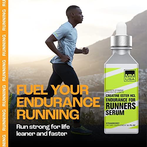 MMUSA Creatine Serum for Runners, Marathoners & Sprinters. Endurance Sport's Pre-Workout Boost: Energy, Speed, & Muscle Mass. Enhances Performance & Recovery. Strawberry. 5.1 Fl Oz
