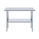 AmGood 16 in. x 48 in. Stainless Steel Work Table | Metal Kitchen Food Prep Table | NSF