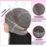 Alidiamond 360 Lace Front Wigs Human Hair Kinky Straight Wig 360 Frontal Wigs for Black Women 16 Inch 180% Density Yaki Straight 360 Full Lace Human Hair Wigs with Baby Hair Natural Color