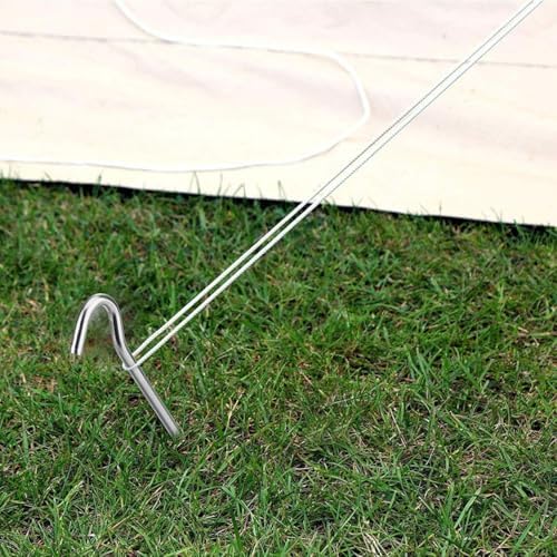 9 inch Galvanized Tent Stakes Metal Tent Pegs, Steel Yard Stakes Tarp Hooks Ground Garden Stakes Tent Spikes, 100 Pack