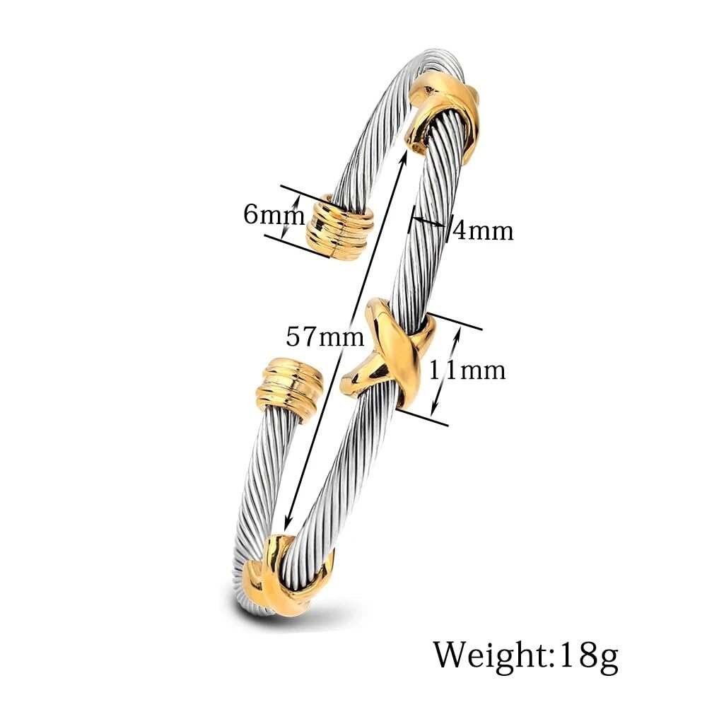 OSIRIDEH2 Cable Bracelets For Women, Multifunctional Twisted Bracelets for Women, Famous Twisted Cable Bracelets Bracelet Designs Women's Bracelets Fashion Jewelry Trendy Women' (Gold)