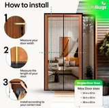 UnBugs Magnetic Screen Door - Fits Doors up to 34 x 82 Inches Max (Item Size 36 x 83) - Pet & Kid Friendly Self-Closing - Hands Free Magnet Closure - Bugs Out & Breeze In