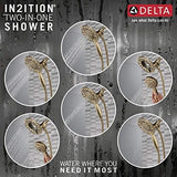 Delta Faucet Arvo 14 Series Single-Handle Tub and Shower Trim Kit, Shower Faucet with 4-Spray In2ition 2-in-1 Dual Hand Held Shower Head with Hose, Champagne Bronze 144840-CZ-I (Valve Included)