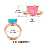 FUN JEWELS Minimalist Rose Gold Heart Color Change Mood Ring for Women